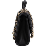 Chanel Quilted Lambskin Mini Single Flap with Top Handle Crossbody Bag - vintageandkickz