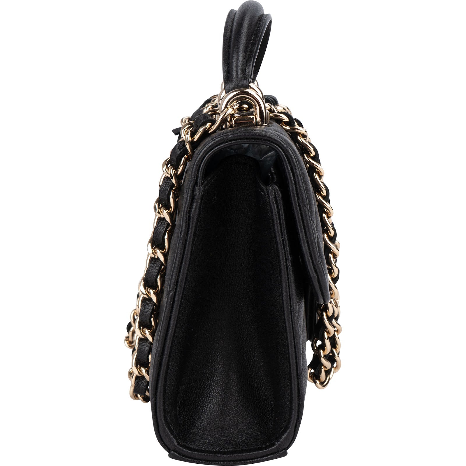 Chanel Quilted Lambskin Mini Single Flap with Top Handle Crossbody Bag - vintageandkickz