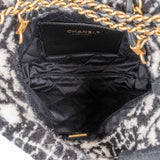 Chanel 22 Cashmere Checkered Rose Pattern Bucket Small Crossbody Handbag