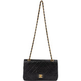 Chanel Quilted Lambskin Medium 24K Gold Double Flap Shoulder Bag