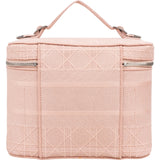 Christain Dior Cannage Embroidered Fabric DiorTravel Vanity Case Handbag