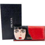 Prada Leather Face Continental Wallet