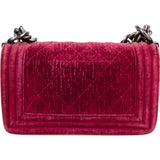 Chanel Quilted Velvet Small Boy Single Flap Crossbody Bag
