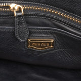 Miu Miu Black Madras Leather Dome Satchel Handbag