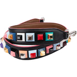 Fendi Black Leather You Studded Studs Bag Strap
