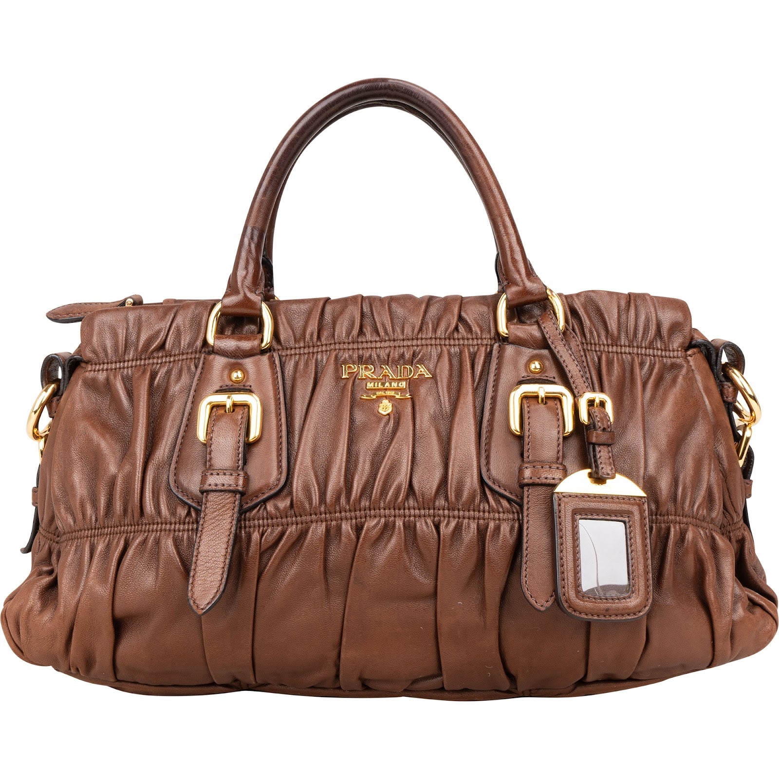 Prada Quilted Nappa Leather Gaufre Satchel Handbag - vintageandkickz