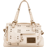 Louis Vuitton Off White Ecru Lambskin Studded Sac Riveting Shoulder Bag
