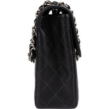 Chanel Quilted Caviar Leather Palladium Jumbo Single Flap Crossbody Bag