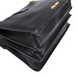 Miu Miu Black Grained Leather Madras Top Handle Handbag