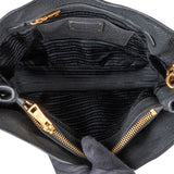 Prada Black Vitello Daino Leather Large Tote Handbag