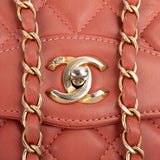 Chanel Quilted Lambskin Bicolor Diana Single Flap Crossbody Bag