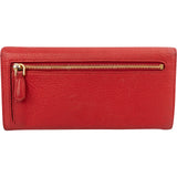 Prada Red Pebbled Leather Continental Wallet