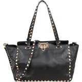 Valentino Garavani Leather Rockstud Small Tote Shopper Handbag