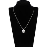 Christian Dior Silver Tone Emblem Pendant Necklace