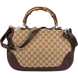 Gucci Monogram GG New Bamboo Top Handle Handbag