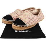 Chanel Multicolor Black Tweed CC Espadrilles Shoes (38)