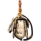 Gucci Multicolor Python Leather Bamboo 1947 Mini Top Handle Handbag