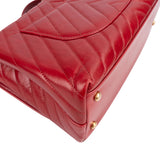 Chanel Quilted Calfskin Chevron Coco Handle Single Flap Handbag