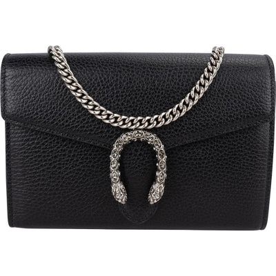Gucci Grained Leather Dionysus Crystal Super Mini Crossbody Bag
