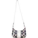 Coach Monogram Denim Signature Stripe Shoulder Bag