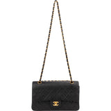 Chanel Quilted Lambskin Medium 24K Gold Double Flap Shoulder Bag