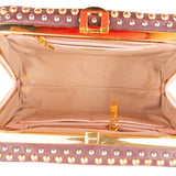 Prada Bicolor Saffiano Lux Leather Studded Crystal Promenade Handbag