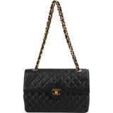 Chanel Quilted Lambskin 24K Gold Single Flap Shoulder Bag