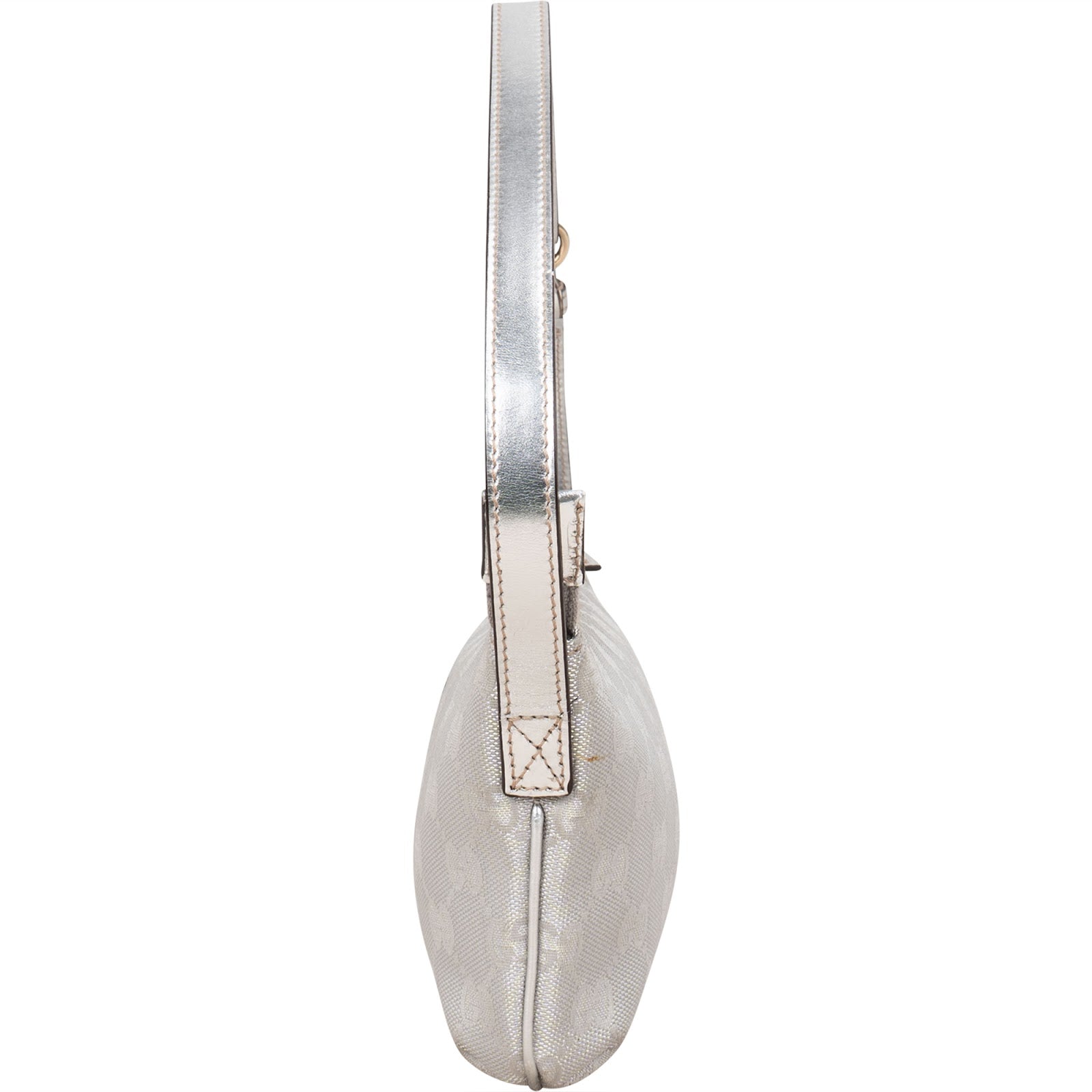 Gucci Silver Monogram GG Pochette Handbag - vintageandkickz