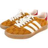 Gucci x Adidas Red Leather Monogram GG Canvas Gazelle Sneakers (US 3 ½ / EU 34)