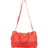 Prada Grained Red Vitello Daino Tote Handbag - vintageandkickz