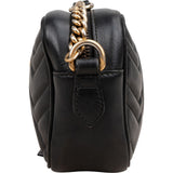 Gucci Chevron Matelassé Leather GG Marmont Mini Camera Crossbody Bag