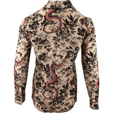 Gucci Beige Multicolor Floral Snake Print Silk Longsleeve Bow Blouse (IT40)