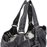 Burberry Blue Label Calfskin Reversible Hobo Shoulder Bag