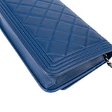 Chanel Quilted Lambskin Palladium Boy Wallet On Chain Crossbody Bag