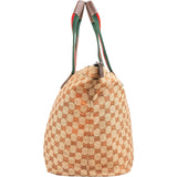Gucci Monogram GG Canvas Web Strip Shopper Shoulder Bag