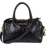 Miu Miu Vitello Shine Lux Stitched Small Bauletto Handbag