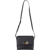 Salvatore Ferragamo Pebbled Leather Gancini Flap Crossbody Bag