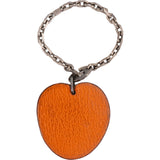 Hermès 925 Sterling Silver Leather Fruit Apricot Keychain Bag Charm