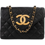 Chanel Quilted Lambskin CC Envelope Small 24K Gold Single Flap Crossbody Bag