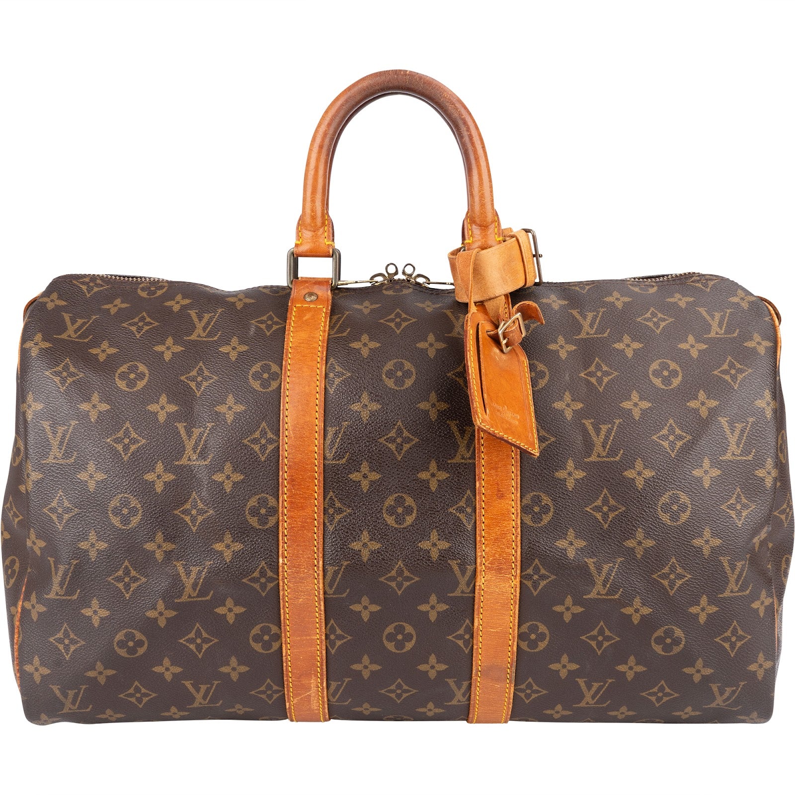 [🔄️B15 / F04] Louis Vuitton Monogram Canvas Keepall 55 Travel Bag - vintageandkickz
