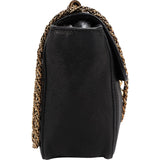 Chloé Black Leather Elsie Turnlock Crossbody Bag