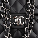 Chanel Quilted Lambskin Palladium Medium Double Flap Shoulder Bag