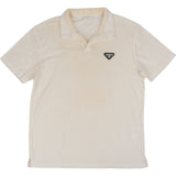Prada Cream Frottee Cotton Polo T-Shirt (L)