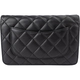 Chanel Quilted Lambskin Palladium Wallet On Chain Crossbody Bag