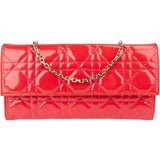 Christian Dior Patent Cannage Leather Wallet On Chain Crossbody Bag