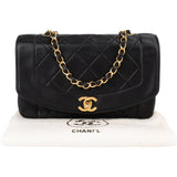 Chanel Quilted Lambskin 24K Gold Diana Single Flap Crossbody Bag