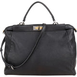 Fendi Black Calfskin Peekaboo Large Handbag