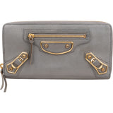 Balenciaga Grey Classic Leather Zip Wallet