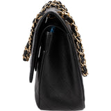 Chanel Quilted Caviar Leather Jumbo Double Flap Crossbody Bag