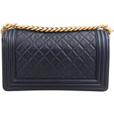 Chanel Quilted Caviar Leather Medium Boy Single Flap Crossbody Bag